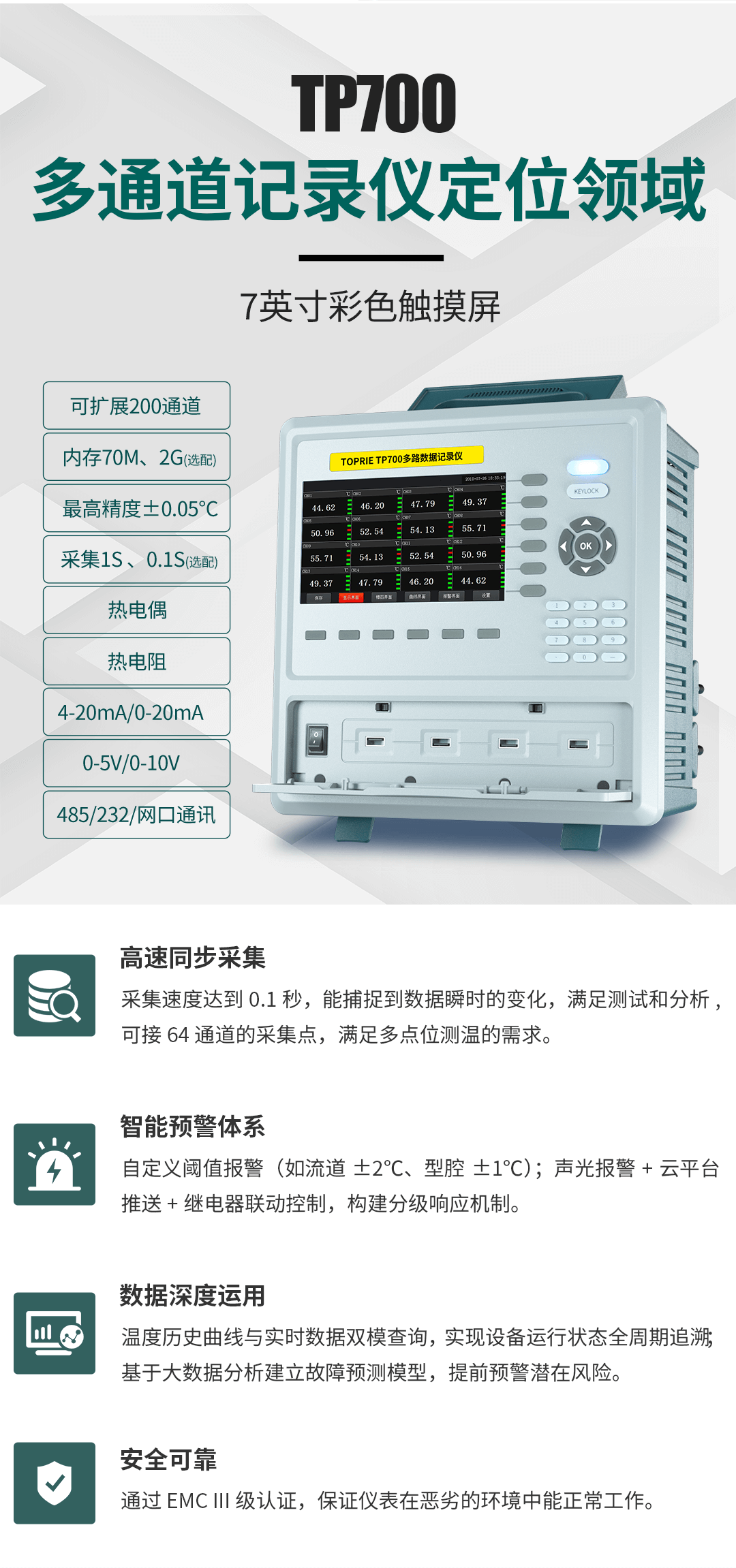 多通道記錄儀在注塑機的熱流道模具溫度監測